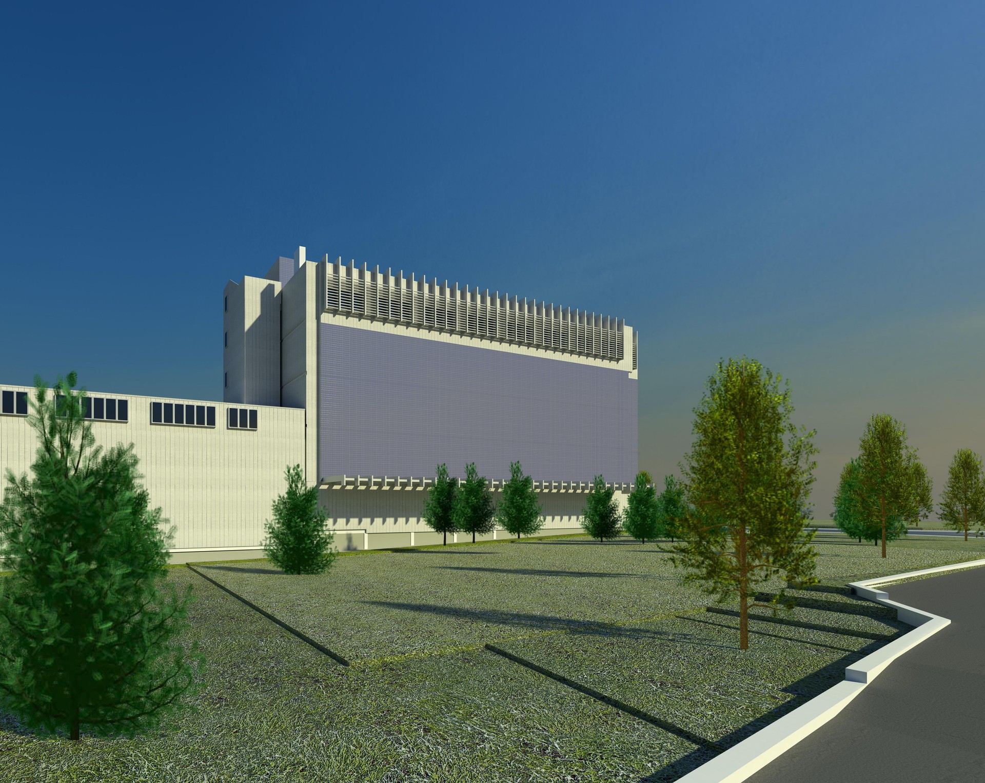 Imaginary data center with photovoltaic facade